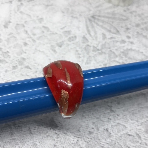 Bundle lot 2 foil art glass statement rings boho - Picture 9 of 9